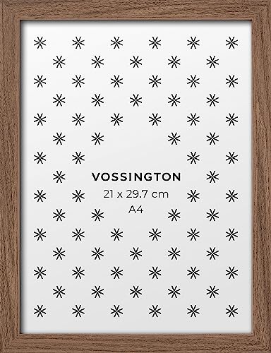 Vossington Bilderrahmen A4 Walnuss - Holz (künstliche Holzmaserung) - Modernes, klassisches Design - Fotorahmen - Rahmen für 1 Bild, Foto, Poster oder Puzzle im Format DIN A4 (21 x 29,7 cm) von Vossington