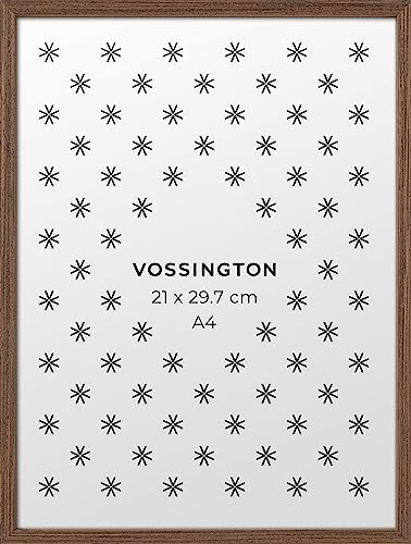 Vossington Bilderrahmen A4 Walnuss - Holz - Modernes und schmales Design - Fotorahmen - Rahmen für 1 Bild, Foto, Poster oder Puzzle im Format DIN A4 (21 x 29,7 cm) von Vossington