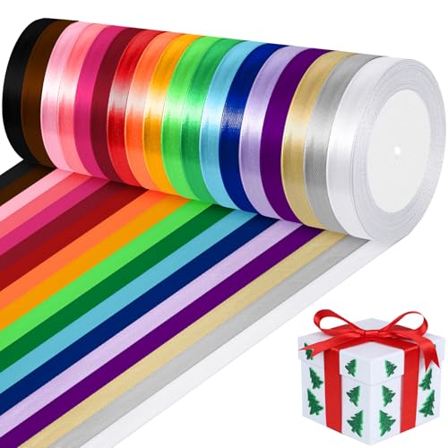 Votoko 18 Farben Satinband, 10mm x 22m Geschenkband, Polyester Schleifenband Seidenband, Bänder zum Basteln, Ribbon Band, für Hochzeit, Verpacken Dekoration Votoko 18 Farben Satinband, 10mm x 22m Geschenkband, Polyester Schleifenband Seidenband, Bänder zum Basteln, Ribbon Band, für Hochzeit, Verpacken Dekoration von Votoko