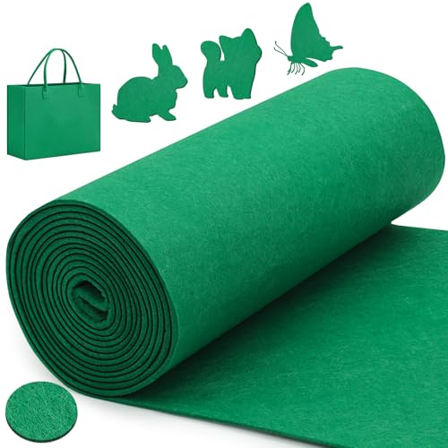Votoko Filzrolle Filzstoff, 30cm x 300cm x 3mm Polyester Filzunterlage, Bastelfilz für DIY Aufbewahrungstasche Patchwork Nähen Basteln Handwerken, Filzmatte zum Zuschneiden Dekoration (Grün) von Votoko