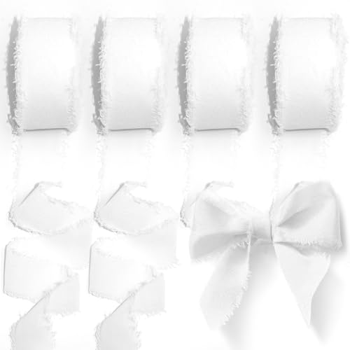 Votoko Schleifenband Weiss Stoff, Chiffonband 2,5cmx40m, Geschenkband Breit Band Weiß Hochzeit Stoffband für Hochzeitsdekoration, Brautsträuße, GeschenkeVerpackungen, DIY Votoko Schleifenband Weiss Stoff, Chiffonband 2,5cmx40m, Geschenkband Breit Band Weiß Hochzeit Stoffband für Hochzeitsdekoration, Brautsträuße, GeschenkeVerpackungen, DIY von Votoko