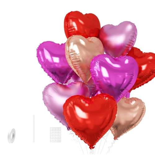 10 Stück Herz Luftballons, 18 Zoll Herz Folienballon Bunt Herzluftballons, Herzballons Hochzeit Rot Folie Herz Geformt Luftballons, Mylar Luftballons für Valentinstag Deko Accessoires 10 Stück Herz Luftballons, 18 Zoll Herz Folienballon Bunt Herzluftballons, Herzballons Hochzeit Rot Folie Herz Geformt Luftballons, Mylar Luftballons für Valentinstag Deko Accessoires von Votvlog