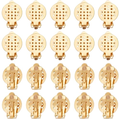 Votvlog 20 Stück Edelstahl Clip Ohrring Konverter, Ohrclips Flache Runde Metall Nicht Durchbohrende für Damen ohne Ohrlöcher, Hypoallergen Rohlinge Clip-on Ohrringe Zubehör für DIY Schmuckherstellung Votvlog 20 Stück Edelstahl Clip Ohrring Konverter, Ohrclips Flache Runde Metall Nicht Durchbohrende für Damen ohne Ohrlöcher, Hypoallergen Rohlinge Clip-on Ohrringe Zubehör für DIY Schmuckherstellung von Votvlog