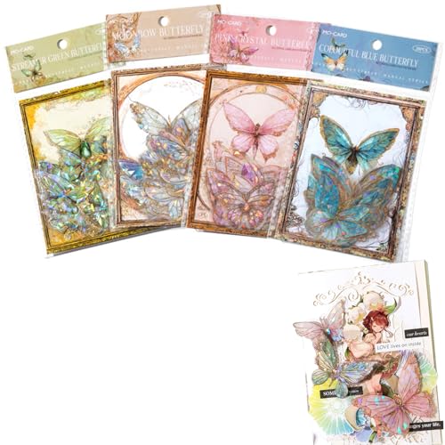 Votvlog 80 Stück Schmetterlings Holografische Aufkleber Glitzer Sticker mit 4 Themen Transparent Wasserfester 3D Sticker Schmetterlings Aufkleber Set für DIY Scrapbooking Fotoalbum Journaling Votvlog 80 Stück Schmetterlings Holografische Aufkleber Glitzer Sticker mit 4 Themen Transparent Wasserfester 3D Sticker Schmetterlings Aufkleber Set für DIY Scrapbooking Fotoalbum Journaling von Votvlog