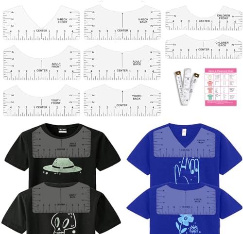 T-Shirt-Lineal für HTV-Vinyl-Wärmetransfer-Vinyl – T-Shirt-Ausrichtungswerkzeug, Hemd-Zentrierungslineal, Set, Sublimationsrohlinge, Zubehör, Werkzeuge für Kreislaufwärmepresse, T-Stück Messung vorne T-Shirt-Lineal für HTV-Vinyl-Wärmetransfer-Vinyl – T-Shirt-Ausrichtungswerkzeug, Hemd-Zentrierungslineal, Set, Sublimationsrohlinge, Zubehör, Werkzeuge für Kreislaufwärmepresse, T-Stück Messung vorne von Vowlove