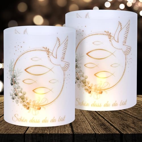16 Windlichter Tischdeko Taufe Deko Kommunion Deko Konfirmation Deko Erwachsene Deko Jungen Mädchen Eukalyptus Grün Schön dass du da bist Deko für Teelichter und Kerzen Deko 16 Windlichter Tischdeko Taufe Deko Kommunion Deko Konfirmation Deko Erwachsene Deko Jungen Mädchen Eukalyptus Grün Schön dass du da bist Deko für Teelichter und Kerzen Deko von Voxisroma