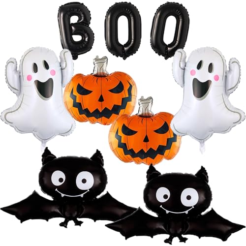 Halloween-Ballon-Set, Motiv: Kürbis, Geist, Fledermaus, Folienballon für Halloween, Party, Geburtstag, Babyparty, Dekoration, 9 Stück Halloween-Ballon-Set, Motiv: Kürbis, Geist, Fledermaus, Folienballon für Halloween, Party, Geburtstag, Babyparty, Dekoration, 9 Stück von Voystcos