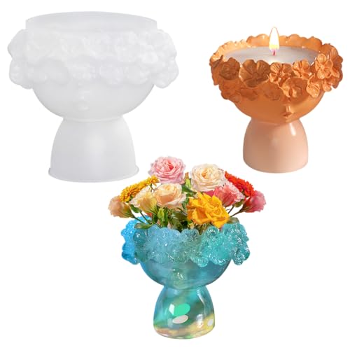 Voyyphixa 3D Mädchen Silikonformen Gießformen Silikonformen Epoxidharz Kerzenhalter Epoxidharz Formen Silikon Vase Harz Gießform Aufbewahrungsboxen für DIY Kerzenhalter, Schmuckbox (Girl) von Voyyphixa
