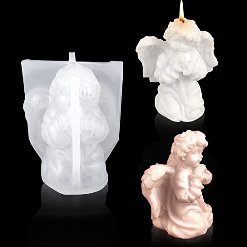 Voyyphixa 3D Silikonform Engel Kerzenform Silikon, Engel Silikonformen Epoxidharz Silikonform Kerze 3D DIY Silikon Kerzenwachs Formen zum Gießen für Handarbeit Ornamente Duftkerze (Angel Baby) von Voyyphixa
