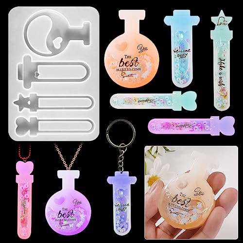 Voyyphixa 4 Stück Silikonformen Epoxidharz Treibsand, Flasche Resin Silikonform Silikon Formen Epoxid Shaker Resin Mold Gießformen für Schmuck Hausnummer Anhänger Halskette Ohrringe Voyyphixa 4 Stück Silikonformen Epoxidharz Treibsand, Flasche Resin Silikonform Silikon Formen Epoxid Shaker Resin Mold Gießformen für Schmuck Hausnummer Anhänger Halskette Ohrringe von Voyyphixa