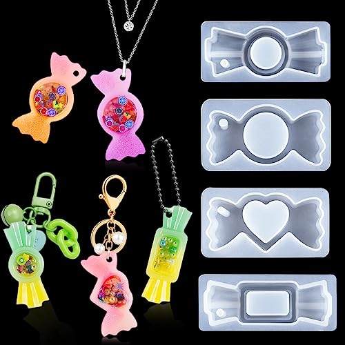 Voyyphixa 4 Stück Treibsand Silikonformen Epoxidharz Fliege Shaker Gießform Harz Form Bowknot Resin Shaker Molds Schmuck Gießform für DIY Schlüsselanhänger von Voyyphixa