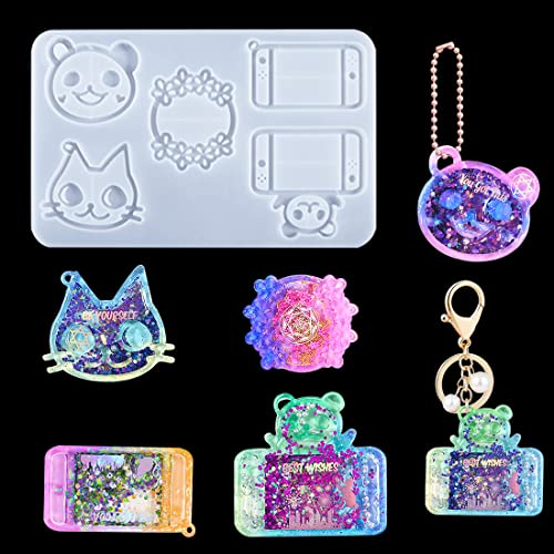 Voyyphixa 5 Stück Treibsand Silikonformen Epoxidharz, Panda Katze Form Harz Gießformen Quicksand Silicone Mold Shaker Mold für Schlüsselanhänger Machen, DIY-Schmuck, Kunsthandwerk Voyyphixa 5 Stück Treibsand Silikonformen Epoxidharz, Panda Katze Form Harz Gießformen Quicksand Silicone Mold Shaker Mold für Schlüsselanhänger Machen, DIY-Schmuck, Kunsthandwerk von Voyyphixa