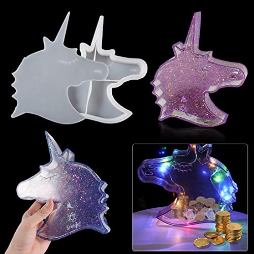 Voyyphixa Einhorn Silikonformen Epoxidharz Dose mit Deckel Sparschwein Harz Gießen Formen Silikonformen Kunstharz Formen für Epoxidharz Piggy Bank Resin Molds für Schmuck Aufbewahrungskiste Voyyphixa Einhorn Silikonformen Epoxidharz Dose mit Deckel Sparschwein Harz Gießen Formen Silikonformen Kunstharz Formen für Epoxidharz Piggy Bank Resin Molds für Schmuck Aufbewahrungskiste von Voyyphixa