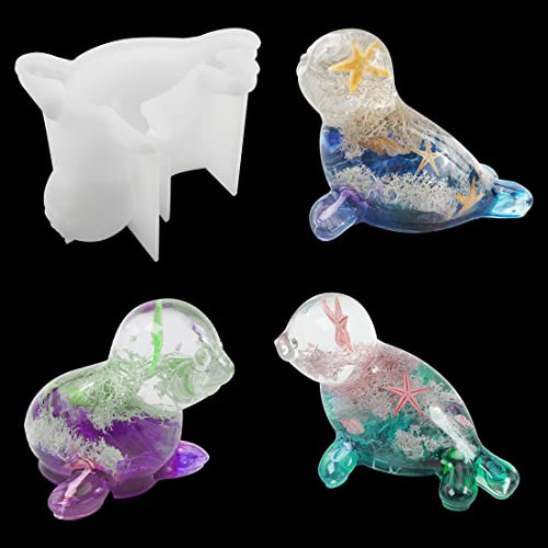 Voyyphixa Seehund Silikonformen Epoxidharz, 3D Tiere Resin Resin Silikonform Harzform Gießform Fondant Silikonform Resin Mold für Seife Aromatherapie Gips Kunsthandwerk (Seal) von Voyyphixa