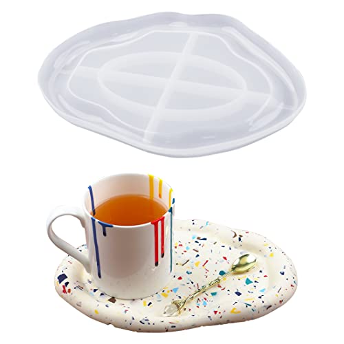 Voyyphixa Tray Mold Resin Untersetzer Epoxidharz Formen Tablett Silikonformen Epoxidharz Plattenform Harz Schmuck Teller Gießform für DIY Teetablett Obst tablett Seifenschale Kerzenhalter von Voyyphixa