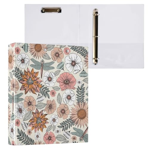 Vozoza Dekorativer Ordner mit 3 Ringen, Boho-Blumen, 3,8 cm, große Sichtbücher mit Taschen, für 200 A4-Blätter, Aktenordner für Büro, Uni, Schule, 1 Stück Vozoza Dekorativer Ordner mit 3 Ringen, Boho-Blumen, 3,8 cm, große Sichtbücher mit Taschen, für 200 A4-Blätter, Aktenordner für Büro, Uni, Schule, 1 Stück von Vozoza