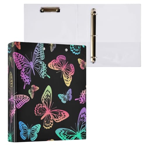 Vozoza Fantasy Regenbogen-Schmetterling, dekorativer 3-Ringbuch, 3,8 cm, großes Sichtbuch mit Taschen, für 200 A4-Blätter, Aktenordner für Büro, Uni, Schule, 1 Stück Vozoza Fantasy Regenbogen-Schmetterling, dekorativer 3-Ringbuch, 3,8 cm, großes Sichtbuch mit Taschen, für 200 A4-Blätter, Aktenordner für Büro, Uni, Schule, 1 Stück von Vozoza