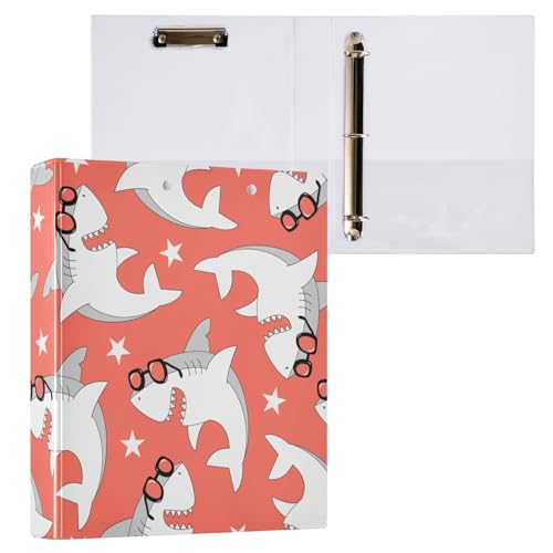 Vozoza Handgezeichneter, lustiger Hai-Motiv, dekorativer 3-Ringbuch, 3,8 cm, große Sichtbücher mit Taschen, für 200 Blatt, Aktenordner für Büro, Uni, Schule, 1 Stück Vozoza Handgezeichneter, lustiger Hai-Motiv, dekorativer 3-Ringbuch, 3,8 cm, große Sichtbücher mit Taschen, für 200 Blatt, Aktenordner für Büro, Uni, Schule, 1 Stück von Vozoza