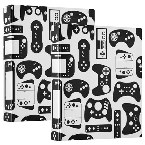 Vozoza Videospiel-Ordner mit 3 Ringen, 3,8 cm, große Sichtbücher mit Taschen, für 200 Blatt, Aktenordner für Büro, Uni, Schule, 2 Stück von Vozoza