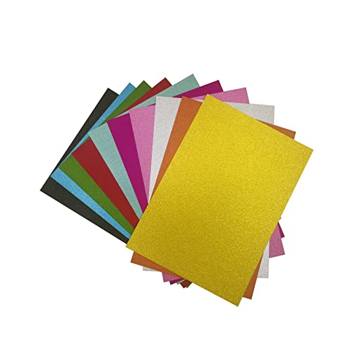 Glitzerkarton, A4, 250 g/m², 10 Farben, sortiert, 10 Blatt, kein Puder, Karton, Karton, für Kunsthandwerk Glitzerkarton, A4, 250 g/m², 10 Farben, sortiert, 10 Blatt, kein Puder, Karton, Karton, für Kunsthandwerk von Vrandu
