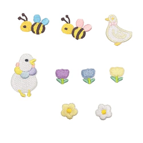 Mini-Stickerei, selbstklebende Dekoration, Biene, Ente und Blumen, kann als Muster auf Kleidung aufgenäht werden, dekorative Aufkleber für Handyhüllen, Scrapbooking-Materialien und Mini-Stickerei, selbstklebende Dekoration, Biene, Ente und Blumen, kann als Muster auf Kleidung aufgenäht werden, dekorative Aufkleber für Handyhüllen, Scrapbooking-Materialien und von Vresqi