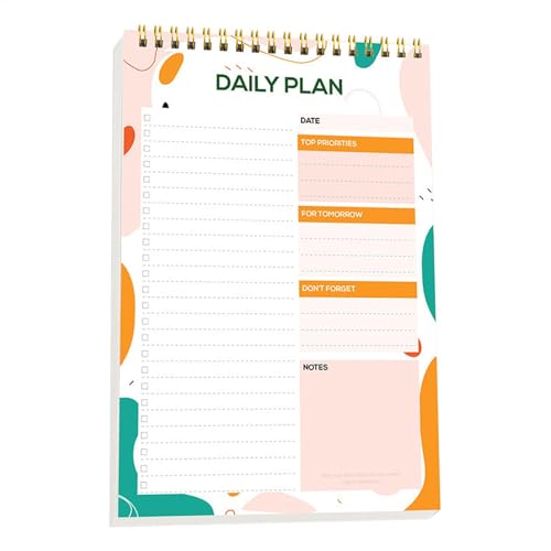 Tagesplaner, Zeitmanagement-Planer für Studenten, Spiral-Tagesorganizer, 14 x 21 cm, Notizblock für Arbeits- und Lebensaufgaben, perfekter Tagesplaner für Organisation, Zielsetzung und Tagesplaner, Zeitmanagement-Planer für Studenten, Spiral-Tagesorganizer, 14 x 21 cm, Notizblock für Arbeits- und Lebensaufgaben, perfekter Tagesplaner für Organisation, Zielsetzung und von Vriusi