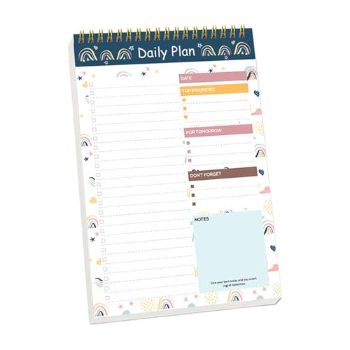 Tagesplaner, Zeitmanagement-Planer für Studenten, Spiral-Tagesorganizer, 14 x 21 cm, Notizblock für Arbeits- und Lebensaufgaben, perfekter Tagesplaner für Organisation, Zielsetzung und Tagesplaner, Zeitmanagement-Planer für Studenten, Spiral-Tagesorganizer, 14 x 21 cm, Notizblock für Arbeits- und Lebensaufgaben, perfekter Tagesplaner für Organisation, Zielsetzung und von Vriusi