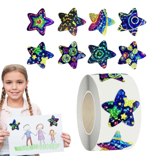Vriusi Glitter Star Stickers, Self-Adhesive Sticker Roll, Kids Reward Stickers, Wiederverwendbare Craft Stickers, Early Learning Rewards, Scrapbooking Decals, Kunst and Crafts Supplies, Fun Classroom Vriusi Glitter Star Stickers, Self-Adhesive Sticker Roll, Kids Reward Stickers, Wiederverwendbare Craft Stickers, Early Learning Rewards, Scrapbooking Decals, Kunst and Crafts Supplies, Fun Classroom von Vriusi