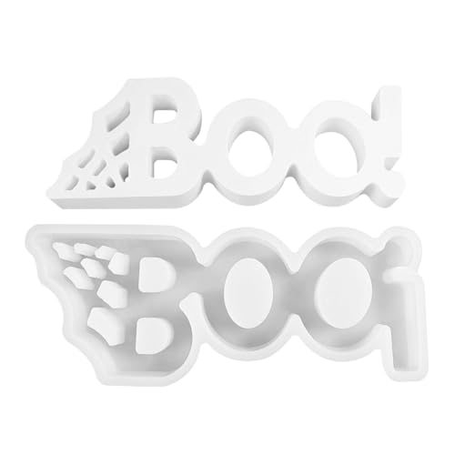 Vriusi Halloween-Formen für Ton, Halloween-Boo Scare Gipsformen – Zementharz-Gussform, Gipsform, Silikonform für Ornamente von Vriusi