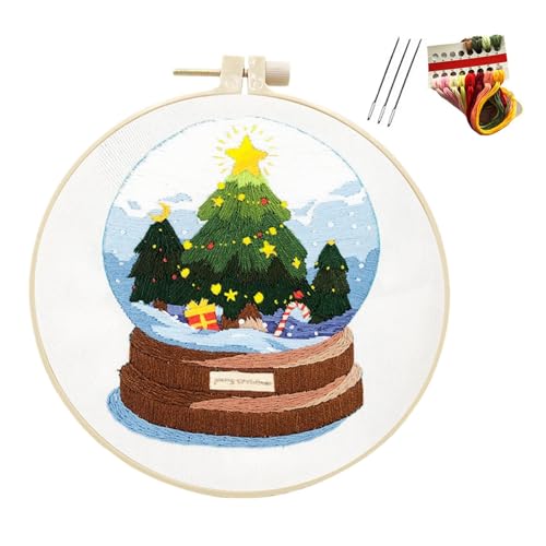 Vriusi Merry Christmas Embroidery Kit, New Embroidery - Beginners Embroidery Kit, Handmade Fabric Material Package Kit, Handmade Sewing Craft Set for Friends and Family Vriusi Merry Christmas Embroidery Kit, New Embroidery - Beginners Embroidery Kit, Handmade Fabric Material Package Kit, Handmade Sewing Craft Set for Friends and Family von Vriusi