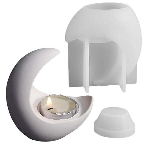 Vriusi Mondkerzenhalter-Form, Schmuckhalter, -Aromatherapie, Gipskerzenbasis, dekorative Zement-Beton-Form, Epoxidharz-Gussformen zur Dekoration von Vriusi