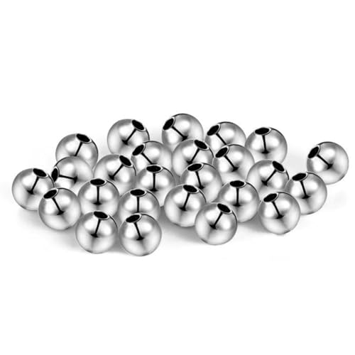 Vroxdrez 100Pcs Silberne Perlen für Schmuckherstellung - Glatte, Nahtlose Runde Kugel Abstandsperlen, Kleine Silberperlen für Armbänder & Halsketten (2mm) von Vroxdrez