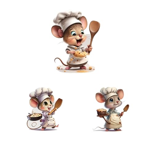 Vroxdrez 3x Wandaufkleber süss kleine Mäuser Koch, Maus Küchenmeister, Wandsticker für Wohnzimmer, Schlafzimmer, Kinderzimmer, Deko für Babyzimmer und Kindergarten (Brotmaus, Pizzamaus, Croissantmaus) Vroxdrez 3x Wandaufkleber süss kleine Mäuser Koch, Maus Küchenmeister, Wandsticker für Wohnzimmer, Schlafzimmer, Kinderzimmer, Deko für Babyzimmer und Kindergarten (Brotmaus, Pizzamaus, Croissantmaus) von Vroxdrez