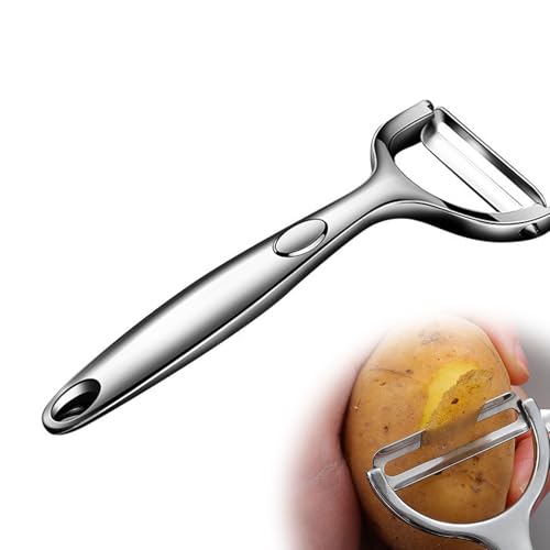 Vroxdrez Der Sparschäler aus rostfreiem Edelstahl - Scharfer Y-Gemüseschäler mit rutschfestem Griff für Kartoffeln, Spargel & Obst (Kartoffelschäler/Spargelschäler/Universalschäler) von Vroxdrez