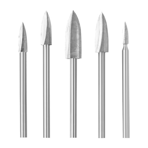 Vroxdrez Holzschnitzwerkzeug, 5 Stück HSS Gravierwerkzeug Set für Dremel Rotationswerkzeuge mit 3mm Schaft, geeignet zum Schnitzen und Bohren Vroxdrez Holzschnitzwerkzeug, 5 Stück HSS Gravierwerkzeug Set für Dremel Rotationswerkzeuge mit 3mm Schaft, geeignet zum Schnitzen und Bohren von Vroxdrez