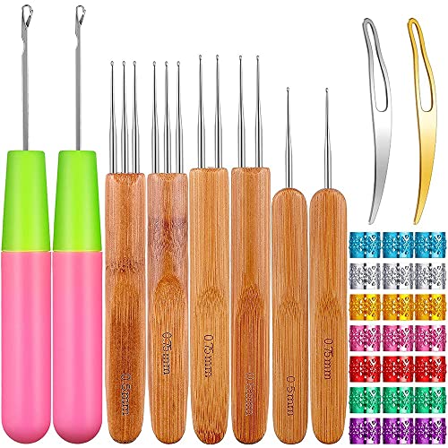 Vrttlkkfe Häkelnadel-Set, Dreadlocks-Nadeln, gebogen, mit Dreadlocks-Haarring, 31-teilig Vrttlkkfe Häkelnadel-Set, Dreadlocks-Nadeln, gebogen, mit Dreadlocks-Haarring, 31-teilig von Vrttlkkfe