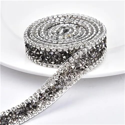 1/2/4,5 Meter/Lot Kristall-Strass-Besatz für Kleider, Hochzeit, Kuchen, Kette, Band, schwarz, Diamantfarbe, 4,5 m 1/2/4,5 Meter/Lot Kristall-Strass-Besatz für Kleider, Hochzeit, Kuchen, Kette, Band, schwarz, Diamantfarbe, 4,5 m von Vsadsau