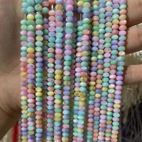3 x 5 mm natürliche Muschelperlen, mehrfarbig, Perlmutt, lose Perlen zur Schmuckherstellung, mehrfarbig, 4 x 6 mm, ca. 92 Perlen 3 x 5 mm natürliche Muschelperlen, mehrfarbig, Perlmutt, lose Perlen zur Schmuckherstellung, mehrfarbig, 4 x 6 mm, ca. 92 Perlen von Vsadsau