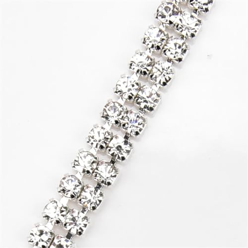4,5 m 2 Reihen Kristall-Strass-Cup-Kette, ausgefallene Hochzeit, zum Aufnähen, DIY, Kleidung, Zubehör, transparent, SS12–3 mm, #4,5 m 4,5 m 2 Reihen Kristall-Strass-Cup-Kette, ausgefallene Hochzeit, zum Aufnähen, DIY, Kleidung, Zubehör, transparent, SS12–3 mm, #4,5 m von Vsadsau