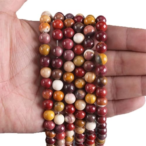 4–12 mm Natursteinperlen, Quarz, rund, lose Perlen für Armbänder, Halsketten, Schmuckherstellung, Mookait, 12 mm, ca. 31 Perlen 4–12 mm Natursteinperlen, Quarz, rund, lose Perlen für Armbänder, Halsketten, Schmuckherstellung, Mookait, 12 mm, ca. 31 Perlen von Vsadsau