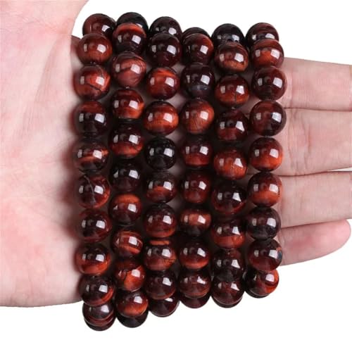 4–12 mm Natursteinperlen, Quarz, rund, lose Perlen für Armbänder, Halsketten, Schmuckherstellung, rotes Tigerauge, 10 mm, ca. 36 Perlen 4–12 mm Natursteinperlen, Quarz, rund, lose Perlen für Armbänder, Halsketten, Schmuckherstellung, rotes Tigerauge, 10 mm, ca. 36 Perlen von Vsadsau
