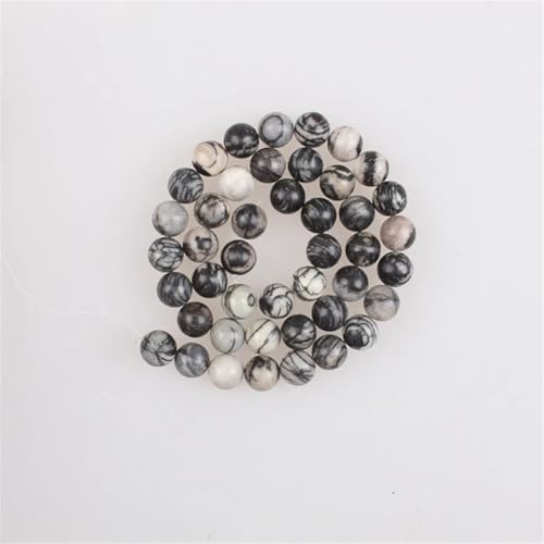 4–12 mm Natursteinperlen, schwarzes Netz, runde lose Perlen für Armbänder, Halsketten, Schmuckherstellung, 4 mm, 91 Perlen 4–12 mm Natursteinperlen, schwarzes Netz, runde lose Perlen für Armbänder, Halsketten, Schmuckherstellung, 4 mm, 91 Perlen von Vsadsau