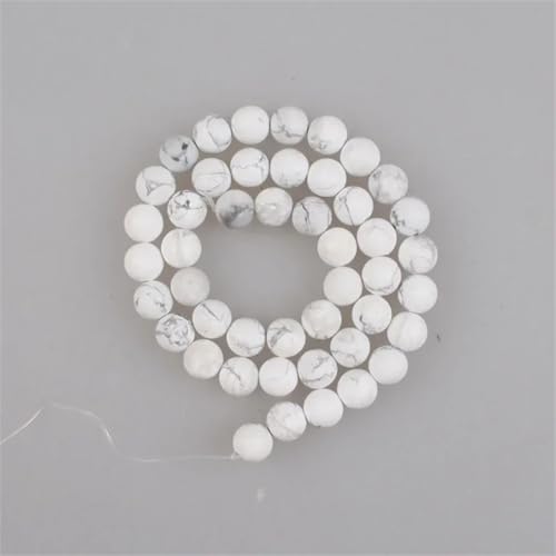 4–12 mm große Natursteinperlen aus Howlith, mattiertes Türkis, rund, lose Perlen für Schmuckherstellung, 6 mm, ca. 61 Perlen 4–12 mm große Natursteinperlen aus Howlith, mattiertes Türkis, rund, lose Perlen für Schmuckherstellung, 6 mm, ca. 61 Perlen von Vsadsau