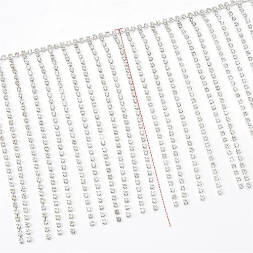 5-12 cm langes Strass-Fransenband, einreihig, Glaskristall, Quastenkette, Band, 12 cm breit, 91 cm 5-12 cm langes Strass-Fransenband, einreihig, Glaskristall, Quastenkette, Band, 12 cm breit, 91 cm von Vsadsau