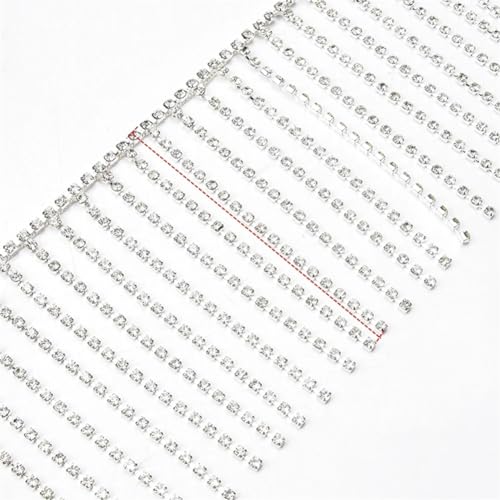 5-12 cm langes Strass-Fransenband, einreihig, Glaskristall, Quastenkette, Band, 8 cm breit, 91 cm breit 5-12 cm langes Strass-Fransenband, einreihig, Glaskristall, Quastenkette, Band, 8 cm breit, 91 cm breit von Vsadsau