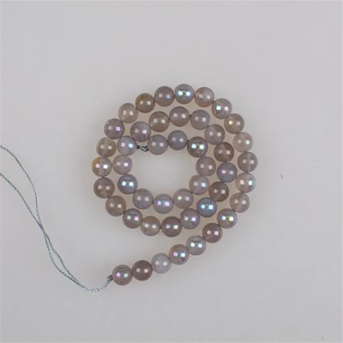 6–10 mm Naturstein, galvanisiert, grauer Achat, Labradorit, runde lose Perlen für Schmuckherstellung, 10 mm, ca. 36 Perlen 6–10 mm Naturstein, galvanisiert, grauer Achat, Labradorit, runde lose Perlen für Schmuckherstellung, 10 mm, ca. 36 Perlen von Vsadsau