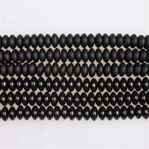6–10 mm Naturstein, mattierter schwarzer Achat, Rondelle, Abstandshalter, Abakus, Onyx, lose Perlen, matt, 5 x 10 mm, 70 Stück 6–10 mm Naturstein, mattierter schwarzer Achat, Rondelle, Abstandshalter, Abakus, Onyx, lose Perlen, matt, 5 x 10 mm, 70 Stück von Vsadsau