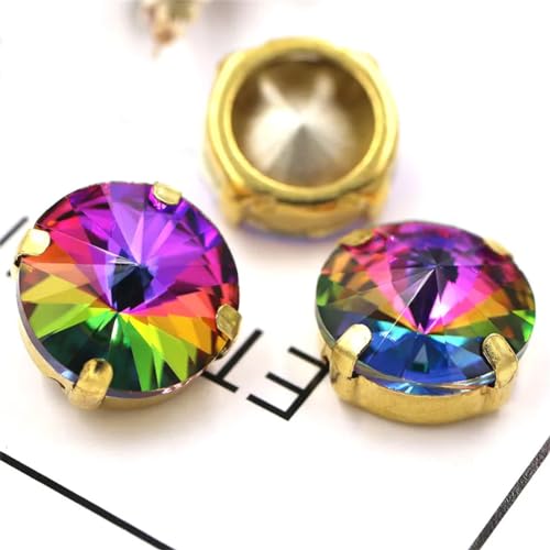 6 mm/8 mm/10 mm/12 mm/14 mm, runde Form, Glaskristall, Rivoli, Goldklauen-Strasssteine, zum Aufnähen, Flammenfarbe, 12 mm, 10 Stück 6 mm/8 mm/10 mm/12 mm/14 mm, runde Form, Glaskristall, Rivoli, Goldklauen-Strasssteine, zum Aufnähen, Flammenfarbe, 12 mm, 10 Stück von Vsadsau