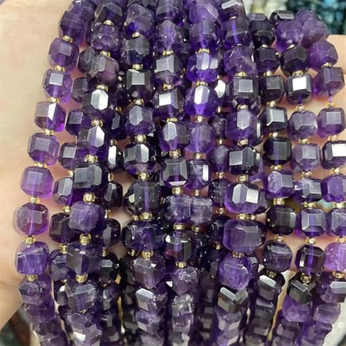 8–10 mm Naturstein, facettierte Amethyst-Würfel-Perlen, Edelstein-Abstandshalter, Glasperlen für Schmuckherstellung, B 10 mm, ca. 35 Perlen 8–10 mm Naturstein, facettierte Amethyst-Würfel-Perlen, Edelstein-Abstandshalter, Glasperlen für Schmuckherstellung, B 10 mm, ca. 35 Perlen von Vsadsau