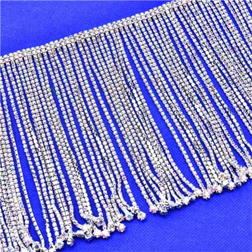 90 cm/45 cm Strass, Quaste, Fransen, Metall, Strass, Kette, Band, Kristall-Applikation, Band 05, Kristall, AB, 90 cm lang 90 cm/45 cm Strass, Quaste, Fransen, Metall, Strass, Kette, Band, Kristall-Applikation, Band 05, Kristall, AB, 90 cm lang von Vsadsau